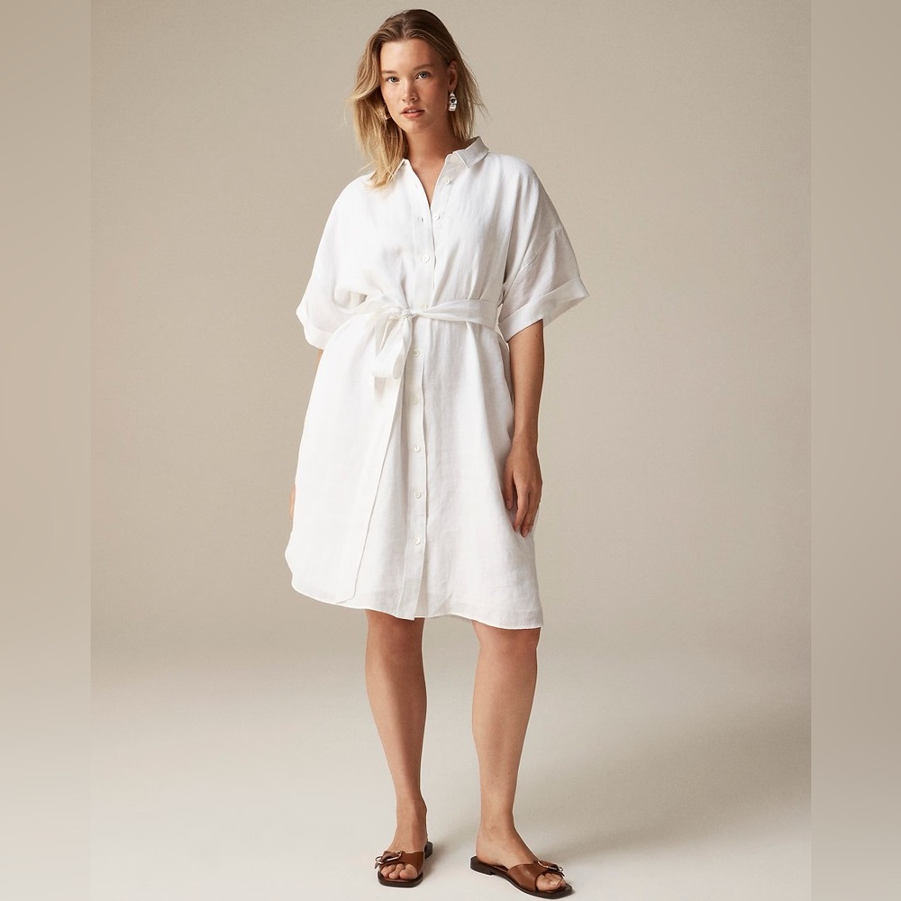 J.Crew Capitaine shirtdress in linen BY784